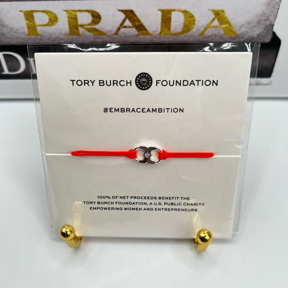 Tory Burch NWT Gold and Red Cord Bracelet